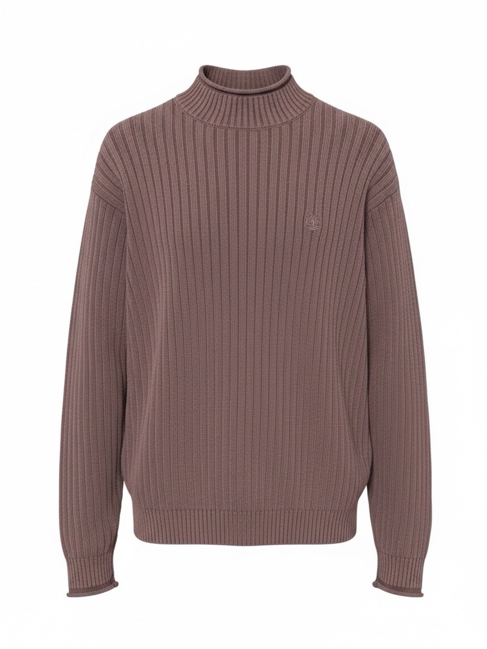 Timberland Men's Ribbed Turtleneck Sweater in Mauve Brown
